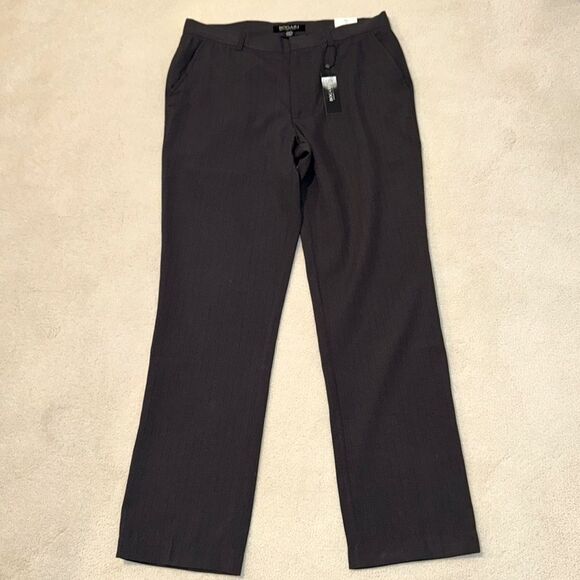 Bogari Dress Pants Mens Size 34 x 32 NWT Brown  Trousers Flat Front Career - Picture 1 of 9